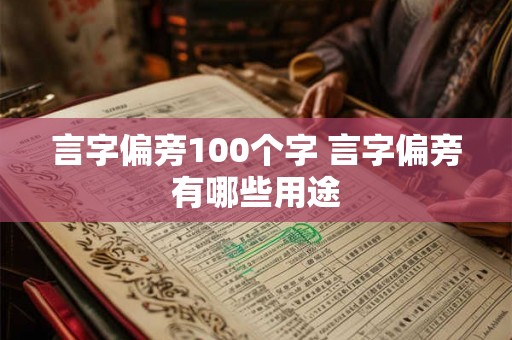 言字偏旁100个字 言字偏旁有哪些用途