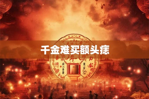 千金难买额头痣