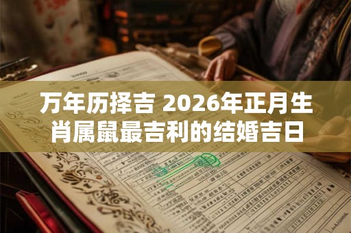 万年历择吉 2026年正月生肖属鼠最吉利的结婚吉日 万年历择吉 2026年正月生肖属鼠最吉利的结婚吉日