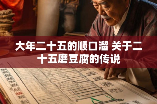 大年二十五的顺口溜 关于二十五磨豆腐的传说