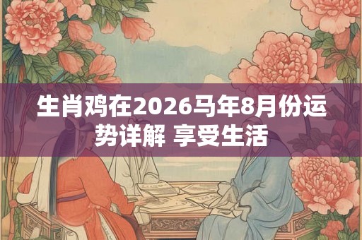 生肖鸡在2026马年8月份运势详解 享受生活