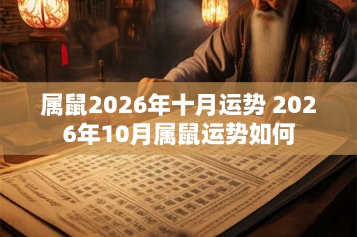 属鼠2026年十月运势 2026年10月属鼠运势如何