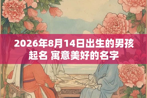 2026年8月14日出生的男孩起名 寓意美好的名字
