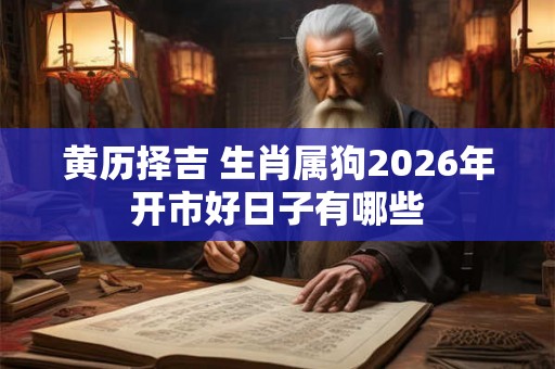 黄历择吉 生肖属狗2026年开市好日子有哪些
