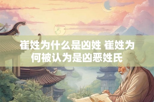 崔姓为什么是凶姓 崔姓为何被认为是凶恶姓氏 崔姓为什么是凶姓 崔姓为何被认为是凶恶姓氏