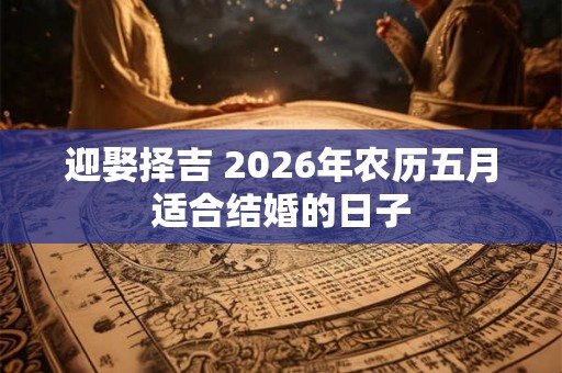 迎娶择吉 2026年农历五月适合结婚的日子