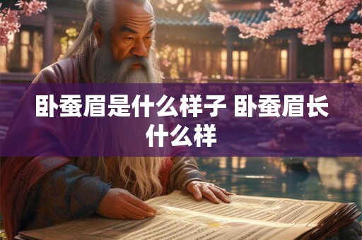 卧蚕眉是什么样子 卧蚕眉长什么样