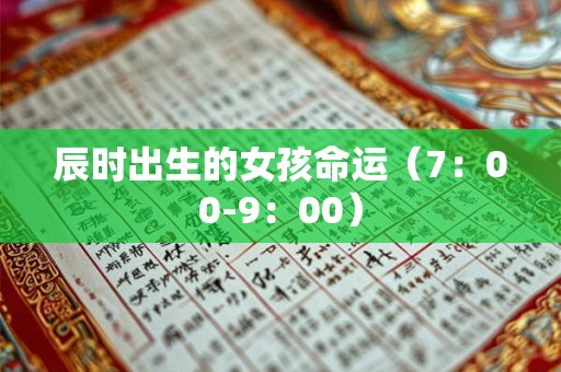 辰时出生的女孩命运（7：00-9：00）