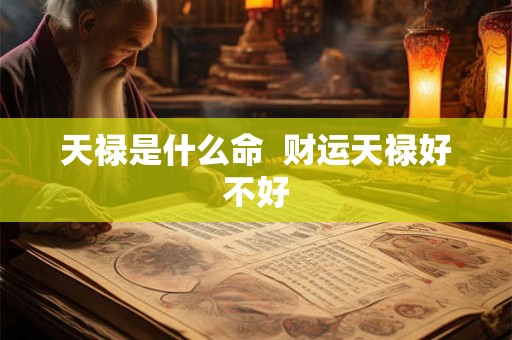 天禄是什么命  财运天禄好不好