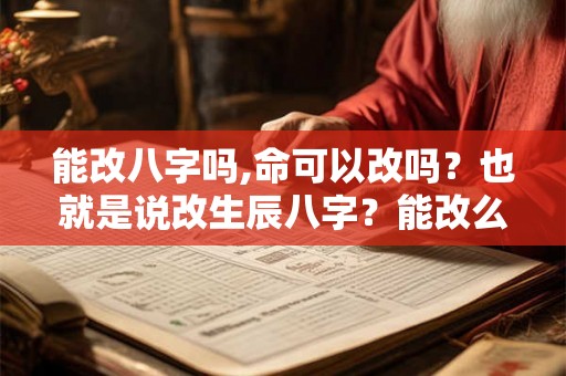 能改八字吗,命可以改吗？也就是说改生辰八字？能改么
