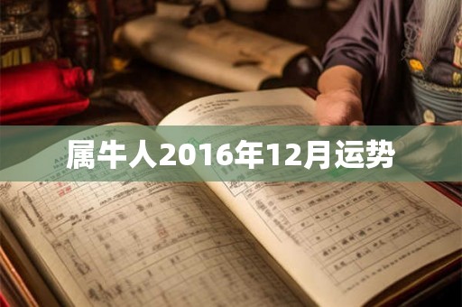 属牛人2016年12月运势