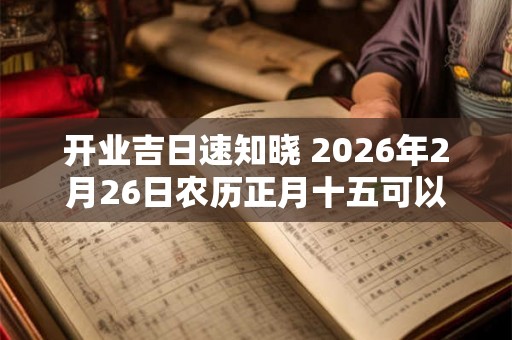 开业吉日速知晓 2026年2月26日农历正月十五可以吗 开业吉日速知晓 2026年2月26日农历正月十五可以吗