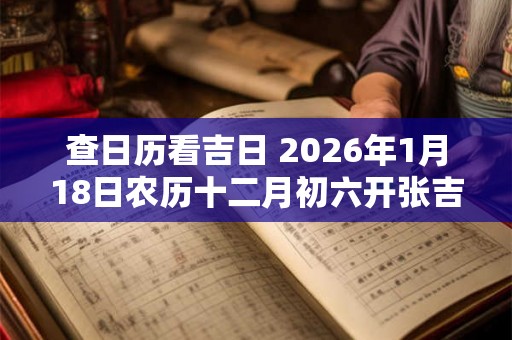 查日历看吉日 2026年1月18日农历十二月初六开张吉利吗