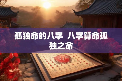 孤独命的八字  八字算命孤独之命