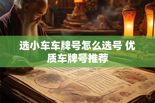 选小车车牌号怎么选号 优质车牌号推荐