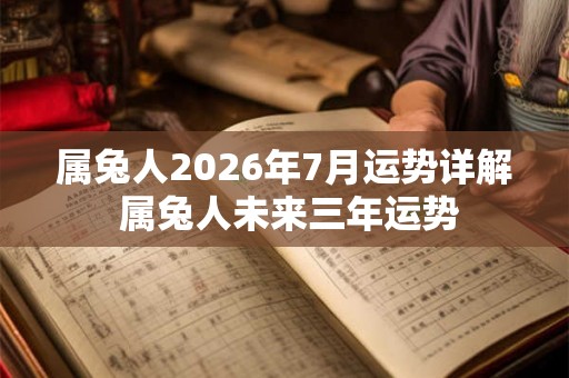 属兔人2026年7月运势详解 属兔人未来三年运势