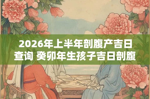 2026年上半年剖腹产吉日查询 癸卯年生孩子吉日剖腹产