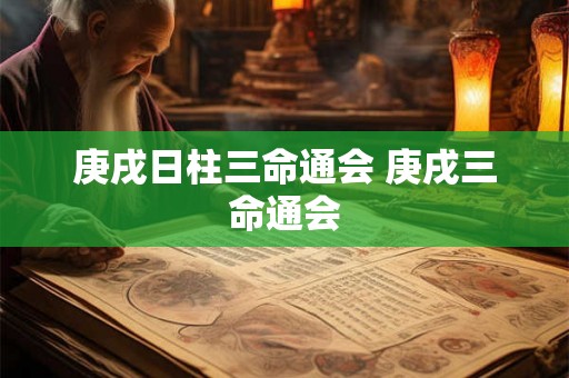 庚戌日柱三命通会 庚戌三命通会