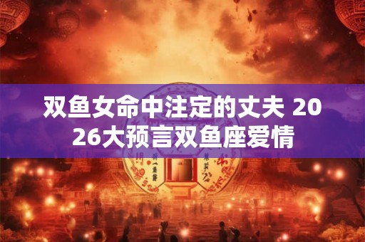 双鱼女命中注定的丈夫 2026大预言双鱼座爱情
