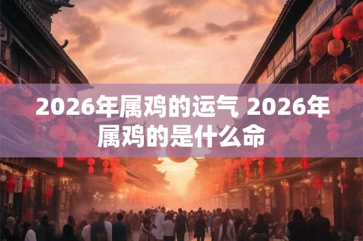 2026年属鸡的运气 2026年属鸡的是什么命 2026年属鸡的运气 2026年属鸡的是什么命