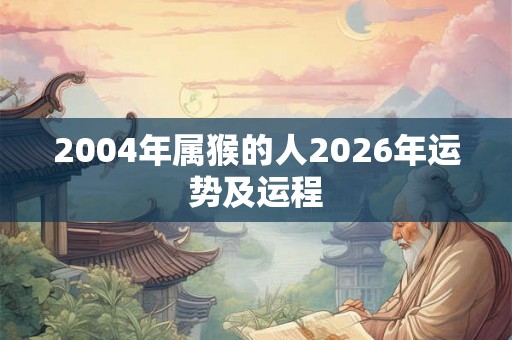 2004年属猴的人2026年运势及运程