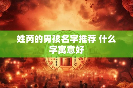 姓芮的男孩名字推荐 什么字寓意好 姓芮的男孩名字推荐 什么字寓意好