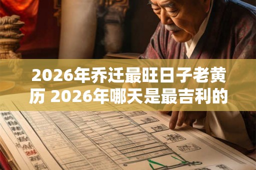 2026年乔迁最旺日子老黄历 2026年哪天是最吉利的搬家日