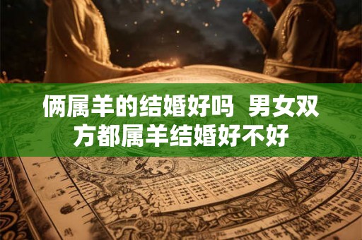 俩属羊的结婚好吗  男女双方都属羊结婚好不好