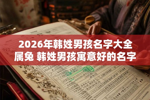 2026年韩姓男孩名字大全属兔 韩姓男孩寓意好的名字