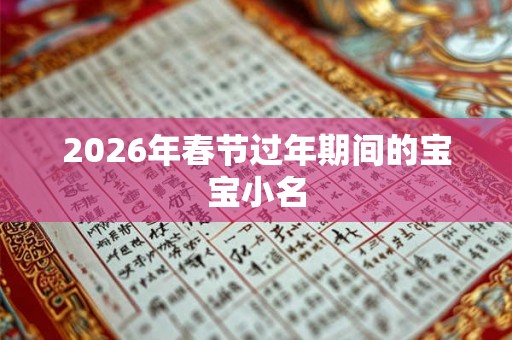 2026年春节过年期间的宝宝小名