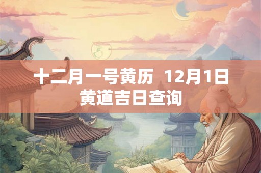 十二月一号黄历  12月1日黄道吉日查询