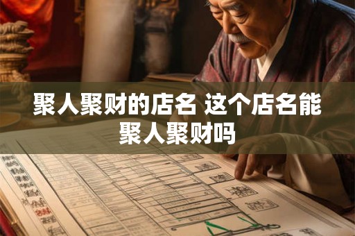 聚人聚财的店名 这个店名能聚人聚财吗