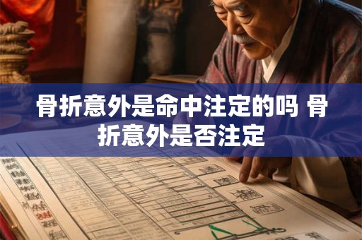 骨折意外是命中注定的吗 骨折意外是否注定