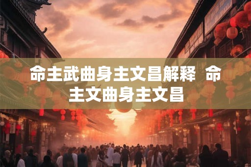 命主武曲身主文昌解释  命主文曲身主文昌