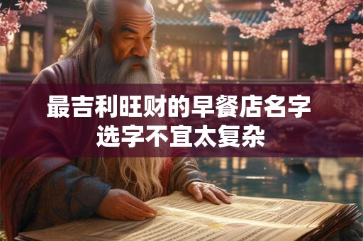 最吉利旺财的早餐店名字 选字不宜太复杂 最吉利旺财的早餐店名字 选字不宜太复杂
