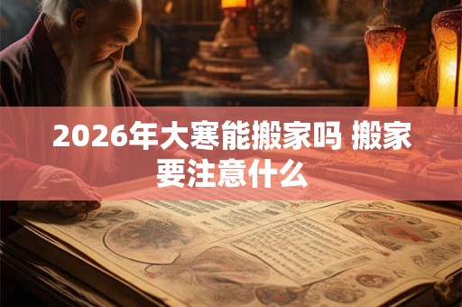 2026年大寒能搬家吗 搬家要注意什么 2026年大寒能搬家吗 搬家要注意什么