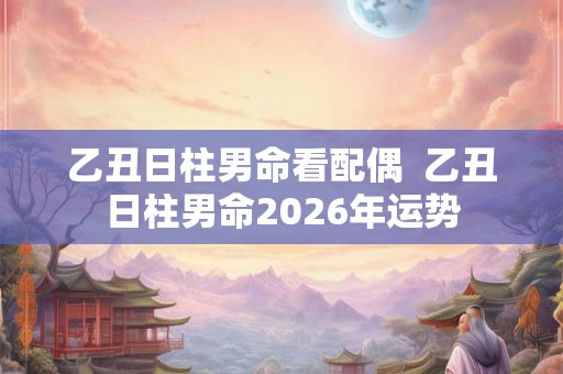 乙丑日柱男命看配偶  乙丑日柱男命2026年运势