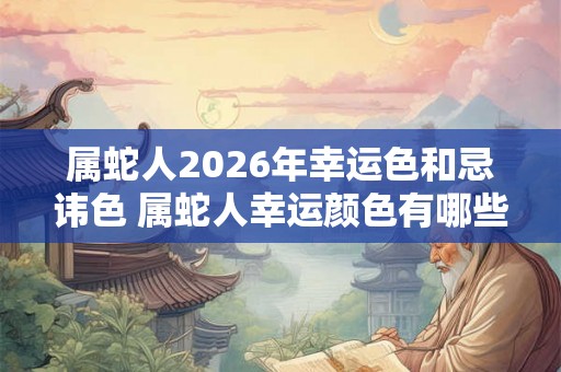 属蛇人2026年幸运色和忌讳色 属蛇人幸运颜色有哪些