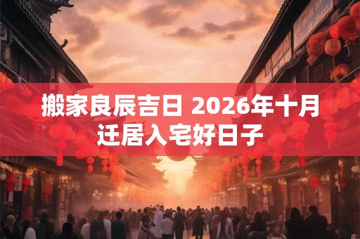 搬家良辰吉日 2026年十月迁居入宅好日子