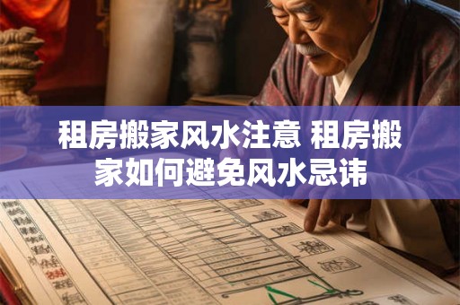 租房搬家风水注意 租房搬家如何避免风水忌讳