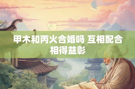 甲木和丙火合婚吗 互相配合相得益彰