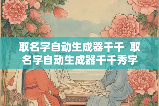 取名字自动生成器千千  取名字自动生成器千千秀字