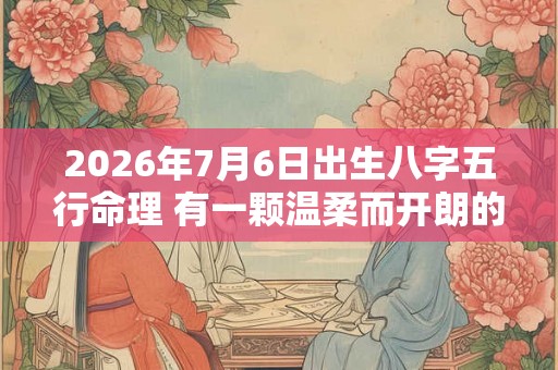 2026年7月6日出生八字五行命理 有一颗温柔而开朗的心
