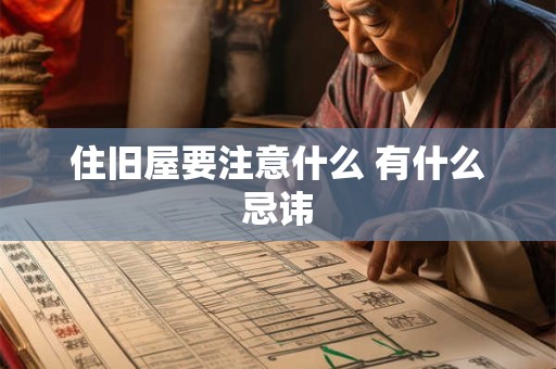 住旧屋要注意什么 有什么忌讳