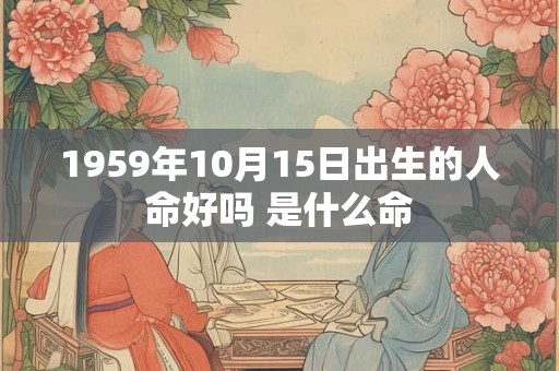 1959年10月15日出生的人命好吗 是什么命