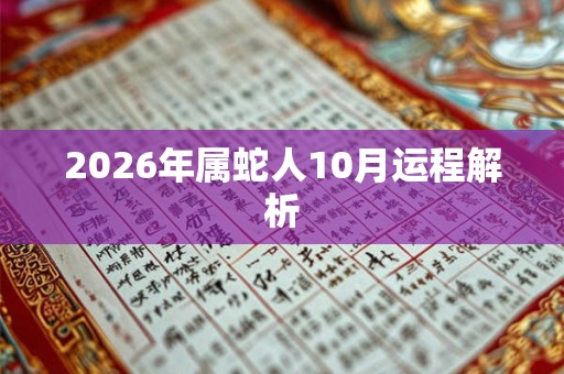 2026年属蛇人10月运程解析