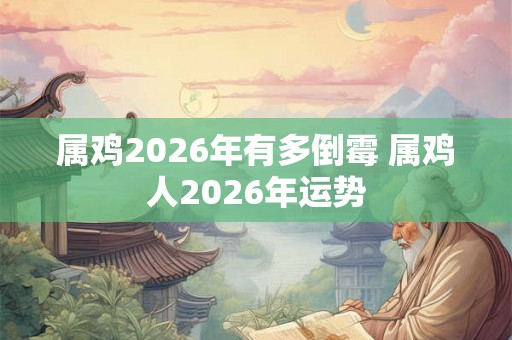 属鸡2026年有多倒霉 属鸡人2026年运势 属鸡2026年有多倒霉 属鸡人2026年运势