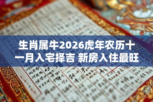 生肖属牛2026虎年农历十一月入宅择吉 新房入住最旺日子