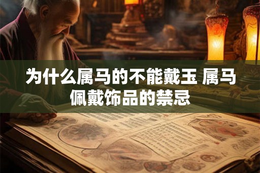 为什么属马的不能戴玉 属马佩戴饰品的禁忌