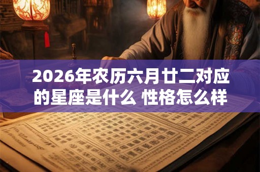 2026年农历六月廿二对应的星座是什么 性格怎么样